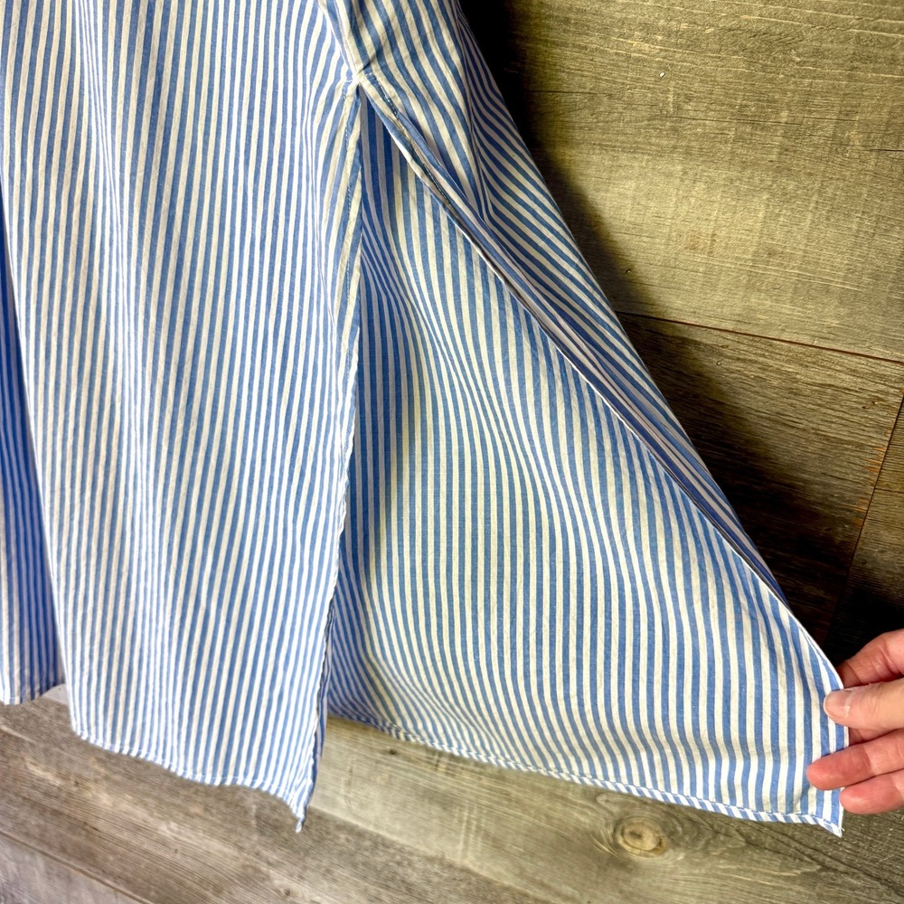 Universal Thread Striped Cotton Maxi Shirt Dress XXL Blue White Coastal Hamptons - Picture 9 of 13